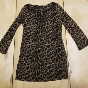 Cheetah print rhinestone tunic